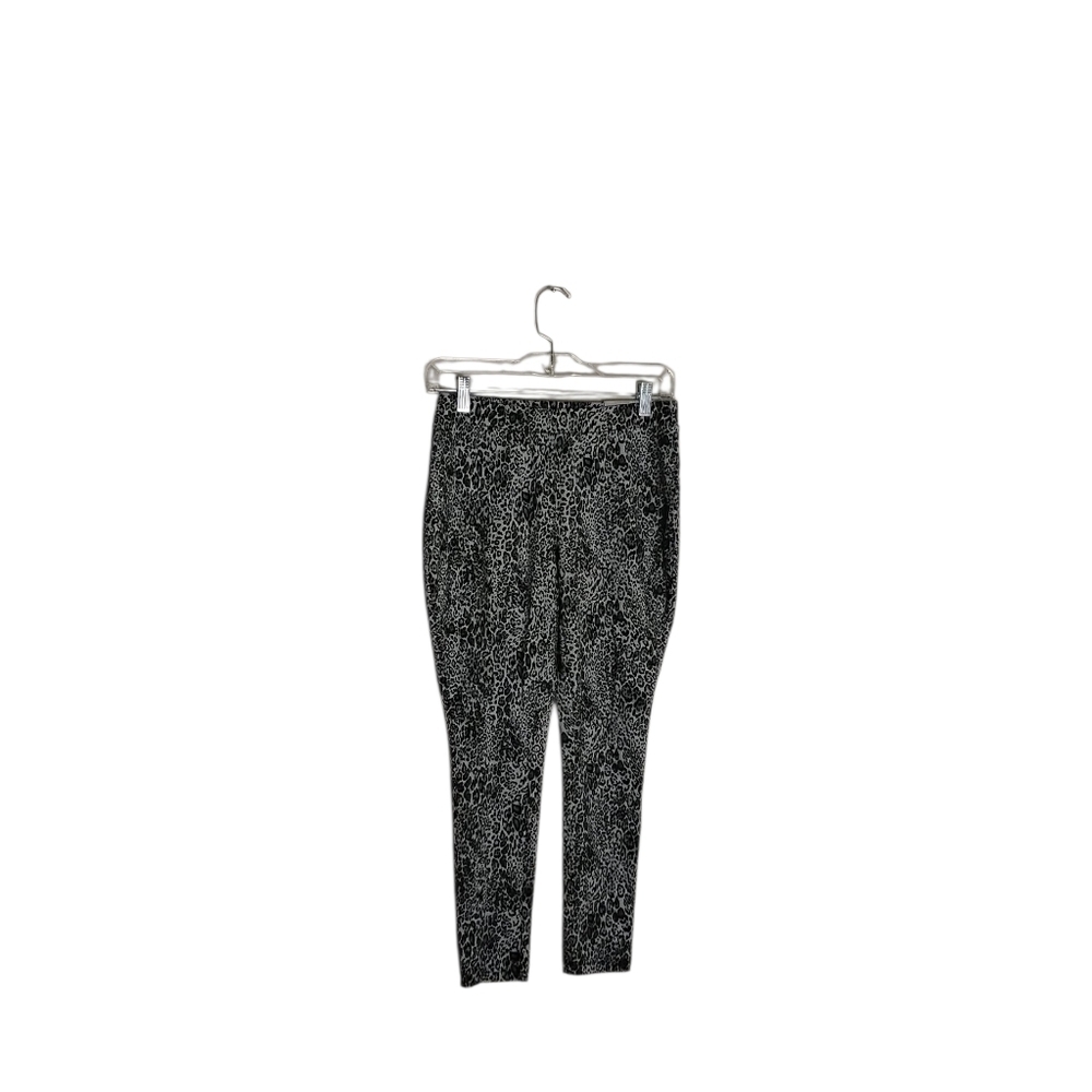 Chico's Monochrome Women's 4P Gray Black Stretchy Animal Print Ankle Leggings